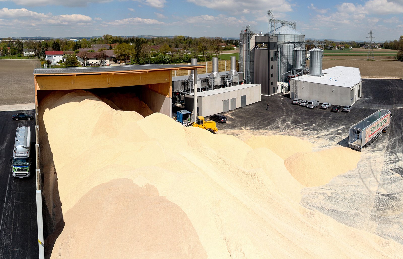 Photographie du secteur : granulés de bois à Wels. Ce n’est pas le projet présenté.